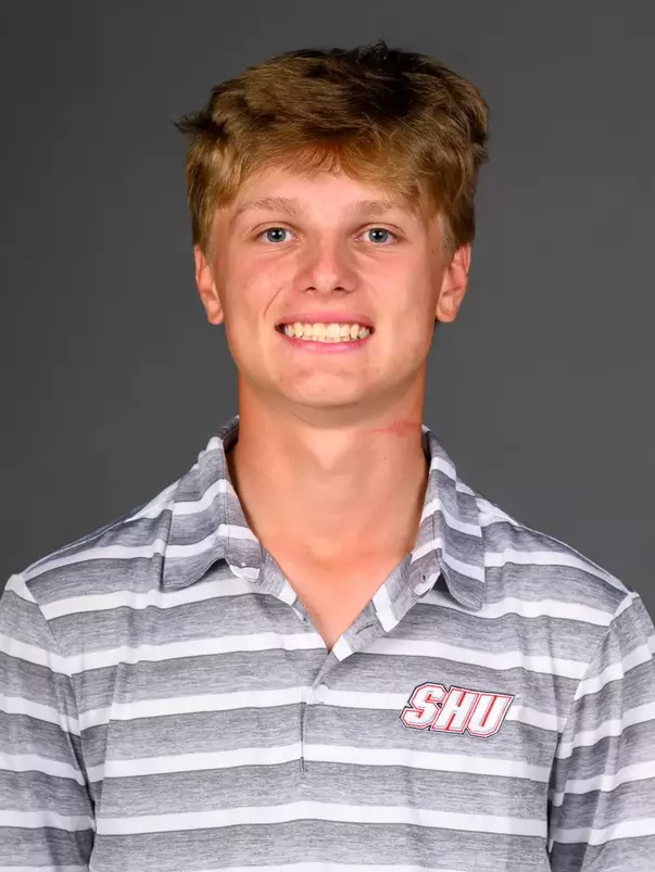 Quin Adams. Men's Basketball, Men's Golf and the Cheerleading team held their Media Day today at the Pitt Center, Sacred Heart University, Fairfield, CT. Thursday, August 28, 2025. Photo by: Mark F. Conrad