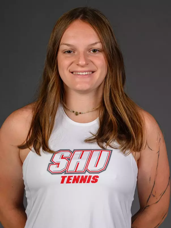 Hana Hofmanova. SHU's Women's and Men's Tennis, Women's Rugby, Cross Country, and Women's Golf teams held their Media Day today at the William Pitt Center, Sacred Heart University, Fairfield, CT. Sunday, August 31, 2025. Photo by: Mark F. Conrad