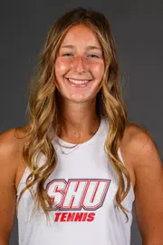 Ava Nelson. SHU's Women's and Men's Tennis, Women's Rugby, Cross Country, and Women's Golf teams held their Media Day today at the William Pitt Center, Sacred Heart University, Fairfield, CT. Sunday, August 31, 2025. Photo by: Mark F. Conrad