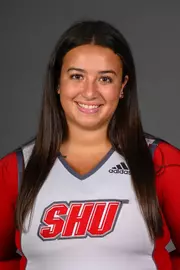 Ariana Adelman. Men's Basketball, Men's Golf and the Cheerleading team held their Media Day today at the Pitt Center, Sacred Heart University, Fairfield, CT. Thursday, August 28, 2025. Photo by: Mark F. Conrad