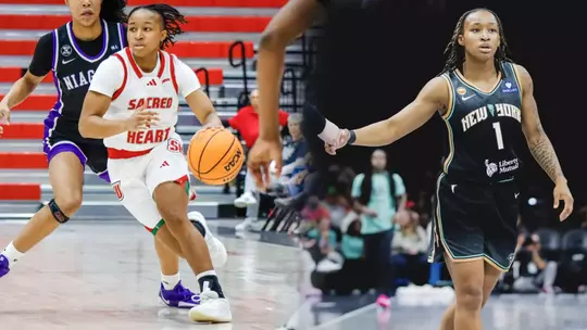 Combination Photo of Ny'Ceara Pryor from SHU & NY Liberty
