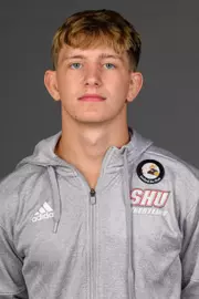 Will Schmitt. A Media Day was held today for the SHU Women's Equestrian, Men's Ice Hockey, Men's Wrestling, and Women's Rowing teams at the Martire Family Arena, Sacred Heart Universary, Fairfield, CT. Tuesday, September 1, 2026. Photo by: Mark F. Conrad