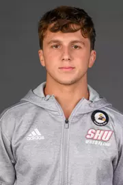 Tyler Hildebrandt. A Media Day was held today for the SHU Women's Equestrian, Men's Ice Hockey, Men's Wrestling, and Women's Rowing teams at the Martire Family Arena, Sacred Heart Universary, Fairfield, CT. Tuesday, September 1, 2026. Photo by: Mark F. Conrad
