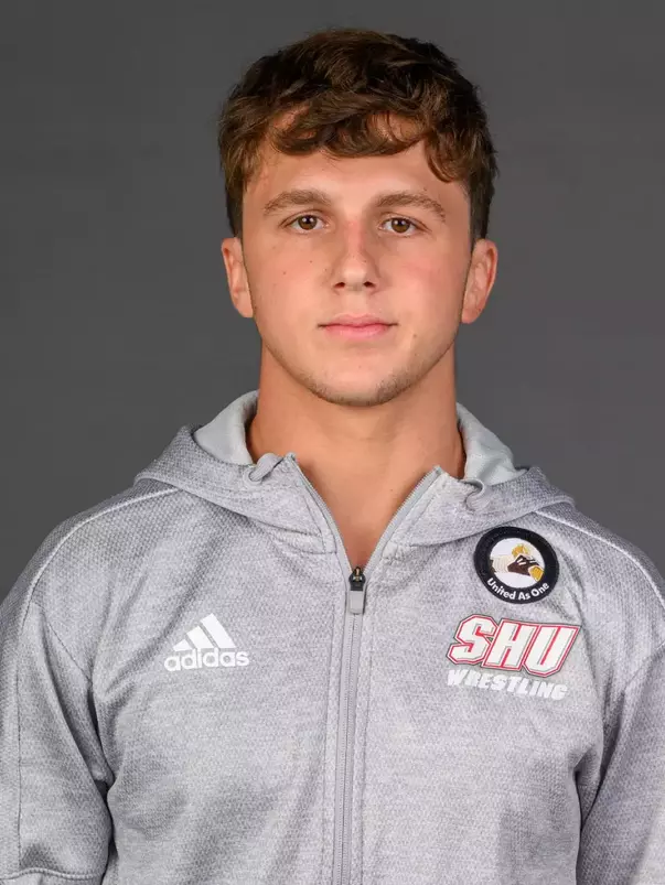 Tyler Hildebrandt. A Media Day was held today for the SHU Women's Equestrian, Men's Ice Hockey, Men's Wrestling, and Women's Rowing teams at the Martire Family Arena, Sacred Heart Universary, Fairfield, CT. Tuesday, September 1, 2026. Photo by: Mark F. Conrad