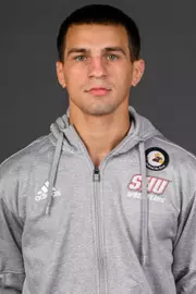 Braxton Appello. A Media Day was held today for the SHU Women's Equestrian, Men's Ice Hockey, Men's Wrestling, and Women's Rowing teams at the Martire Family Arena, Sacred Heart Universary, Fairfield, CT. Tuesday, September 1, 2026. Photo by: Mark F. Conrad