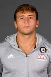 Eric Wolf. A Media Day was held today for the SHU Women's Equestrian, Men's Ice Hockey, Men's Wrestling, and Women's Rowing teams at the Martire Family Arena, Sacred Heart Universary, Fairfield, CT. Tuesday, September 1, 2026. Photo by: Mark F. Conrad