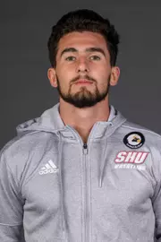 Danny Delusant. A Media Day was held today for the SHU Women's Equestrian, Men's Ice Hockey, Men's Wrestling, and Women's Rowing teams at the Martire Family Arena, Sacred Heart Universary, Fairfield, CT. Tuesday, September 1, 2026. Photo by: Mark F. Conrad