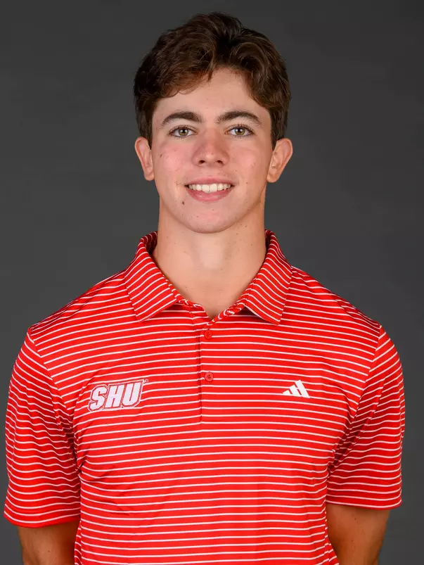 Brody DiBeneditto. A Media Day was held for the Women's Rugby, Golf, Dance, Men's Cross Country, and Cheer teams at the Martire Family Arena, Sacred Heart University, Fairfield, CT. Tuesday, August 25, 2026. Photo by: Mark F. Conrad