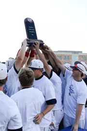 2012 Baseball team with SoCon Tournament trophy