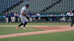 Jackson Harris celebrates a HR vs Western Carolina in 2026 SoCon Tournament