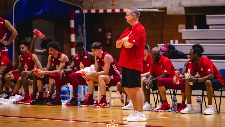 Rutgers men's basketball defeats CC Basketball Academy in Valencia.