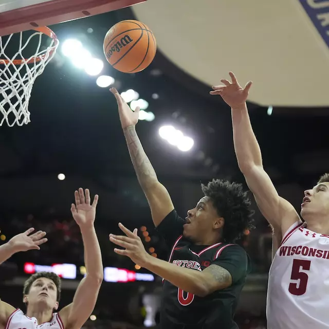 View images of Rutgers men's basketball's matchup at Wisconsin Saturday.
