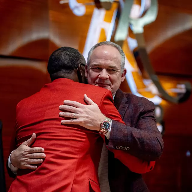 View images from men's basketball's Knights of Honor dinner at the Rutgers Club as it inducted legends Kelvin Troy, Roy Hinson and John Battle.