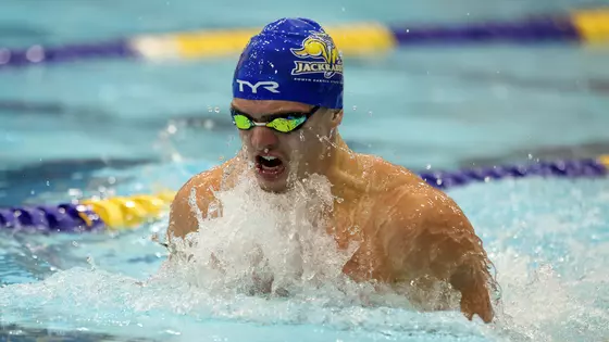 Nik Keuser competes in the breaststroke events.