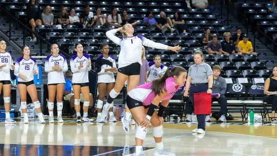 Aniston Collins serving at Wichita State (8.28.26)