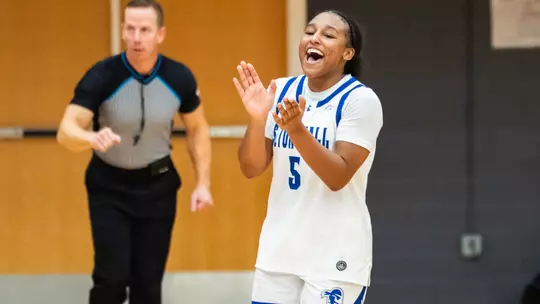 Savannah Catalon celebrates during Seton Hall's game vs. Fordham on Nov. 20.
