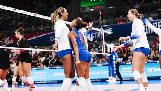 Victoria Harris and Gabi Placide Celebration vs. Stanford