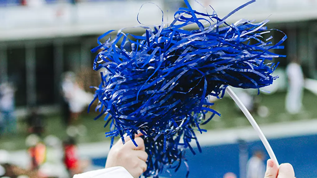 Fan waving a pom