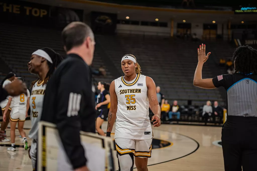 Whitney Hart leaves the floor against James Madison