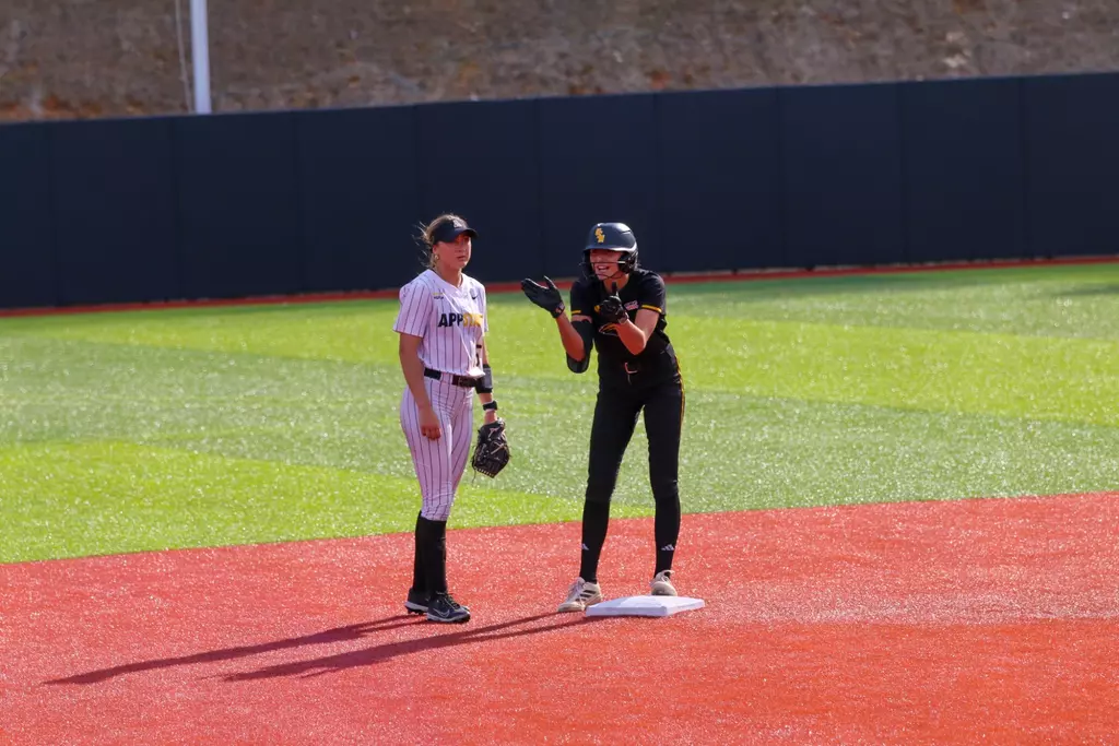Hannah Christian celebrating a double