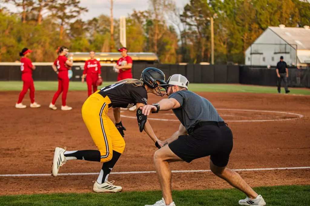 Hannah Christian and Caleb Toshcoff celebrate home run
