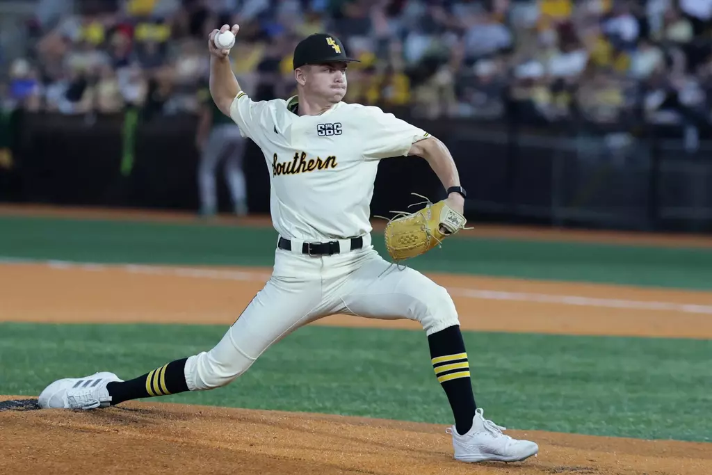 Baseball Action in a game between Southern Miss Golden Eagles and Southeastern Louisiana Lions in a NCAA Baseball game. March 31, 2026 (Joe Harper/bgnphoto.com)