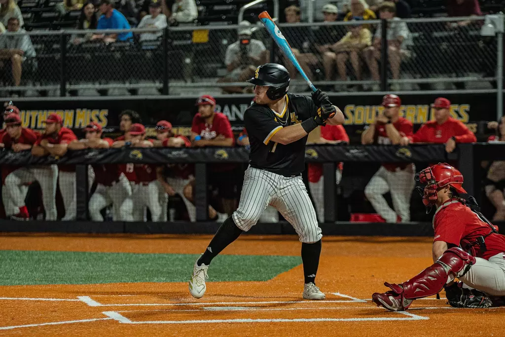 Kyle Morrison at the plate against Nicholls