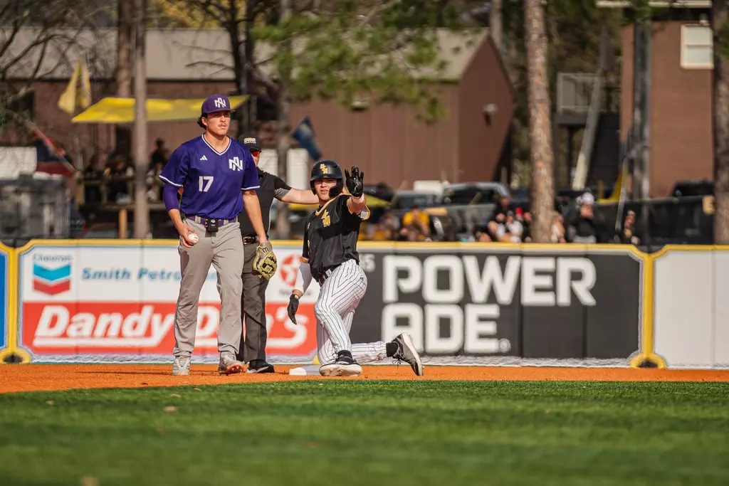 Davis Gillespie celebrates 2b against North Alabama