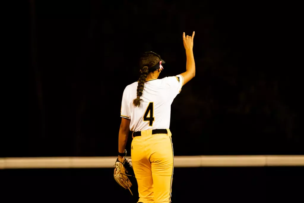 Madison Johnson signaling two outs