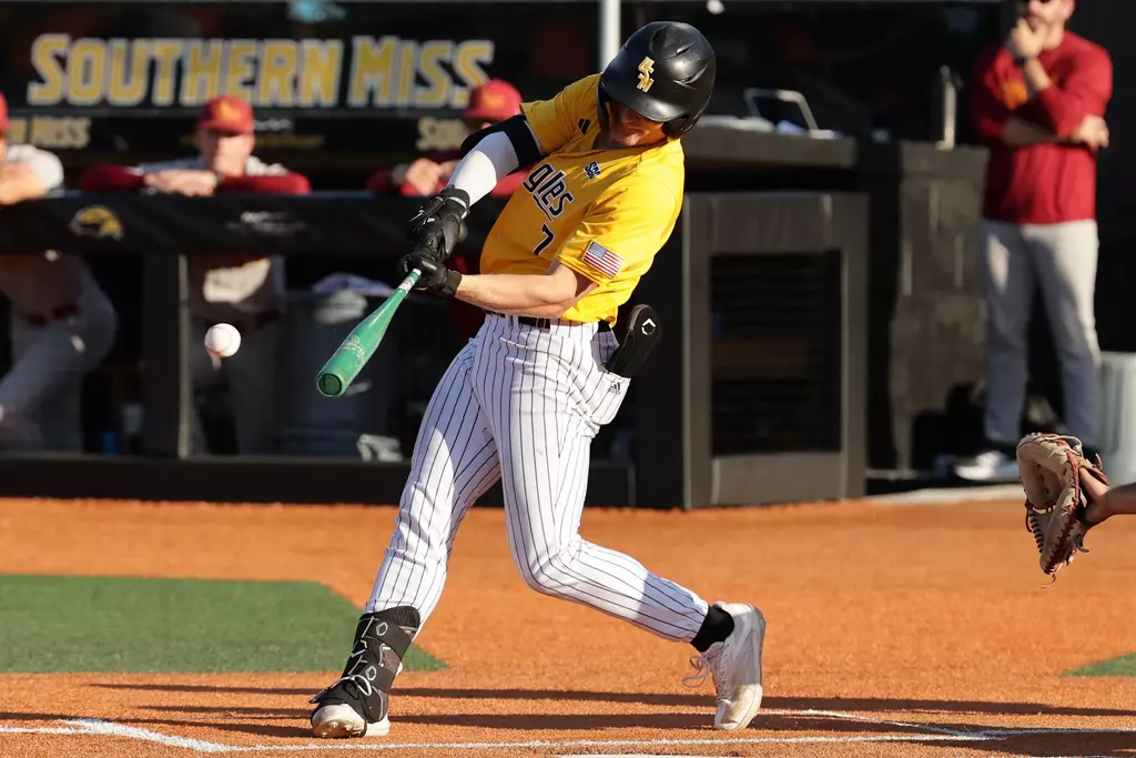 Baseball Action in a game between Southern Miss Golden Eagles and ULM Warhawks in a NCAA Baseball game at Pete Taylor Park at Hill Denson Field. May 02, 2026 (Joe Harper/bgnphoto.com)