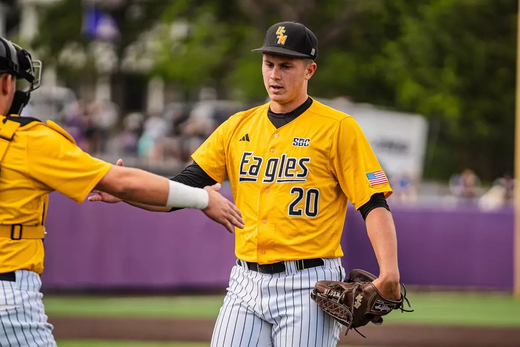 Camden Clark celebrates a successful inning