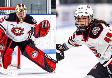 Maria Mikaelyan (L) & Alexis Ehrman (R) WCHA Weekly Awards