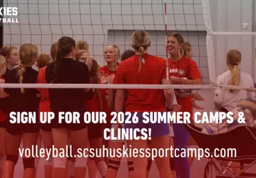 2026 summer volleyball camps & clinics promo graphic