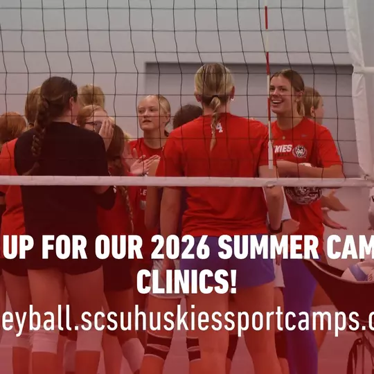 2026 summer volleyball camps & clinics promo graphic