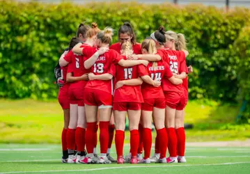 SCSU WSOC 2026 team huddle
