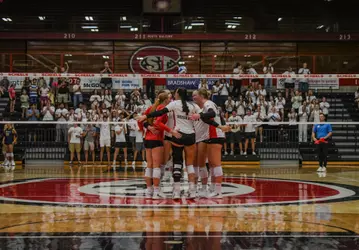 team huddle vs. Augustana 9-11-26