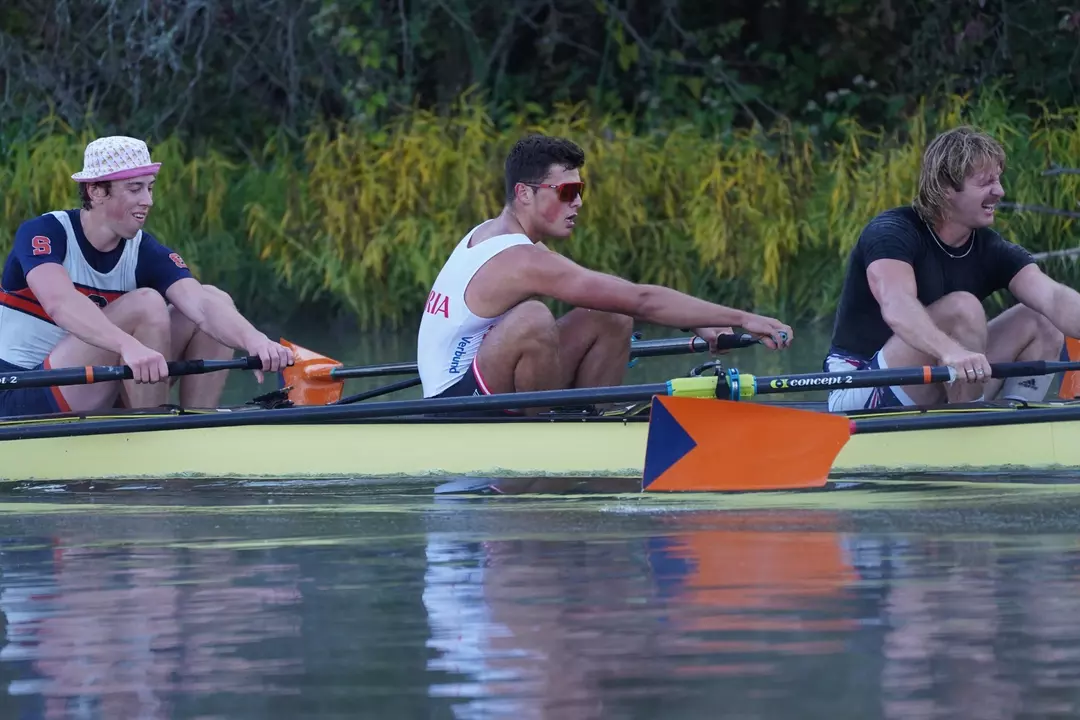 Men's rowing varsity eight at practice
