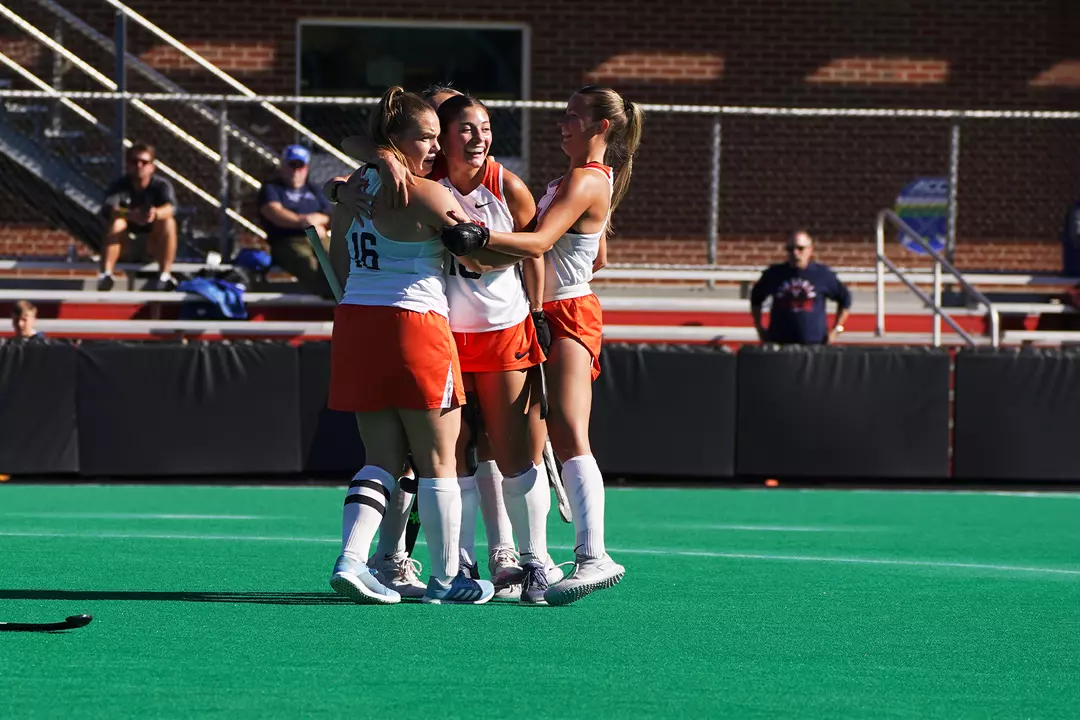 Syracuse celebrates a goal against Virginia in the ACC Semifinals