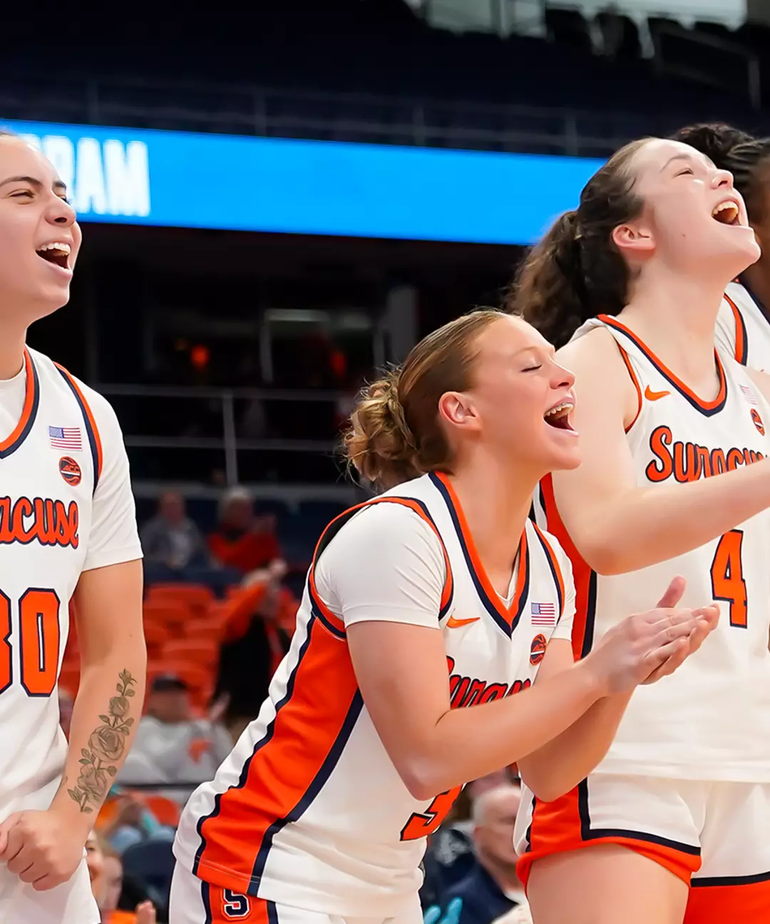 WBB celebrates vs Colgate