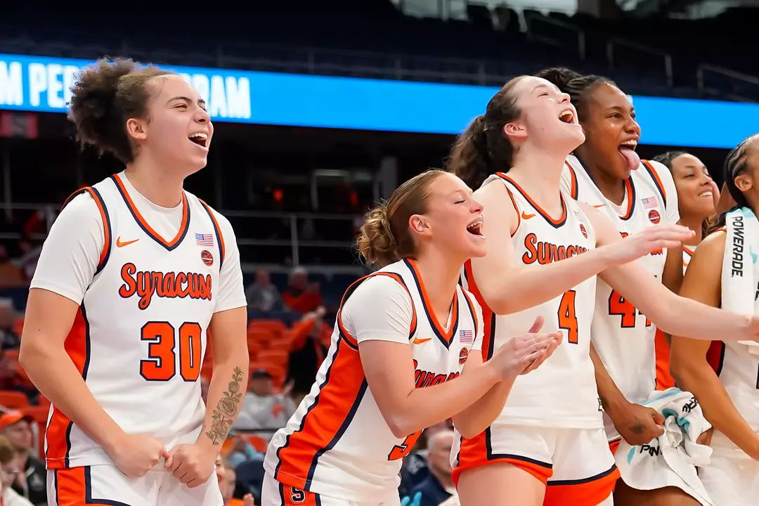 WBB celebrates vs Colgate