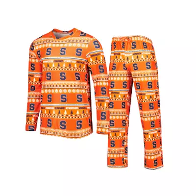 Orange Syracuse Orange Swivel Long Sleeve Top & Pants Sleep Set promo image