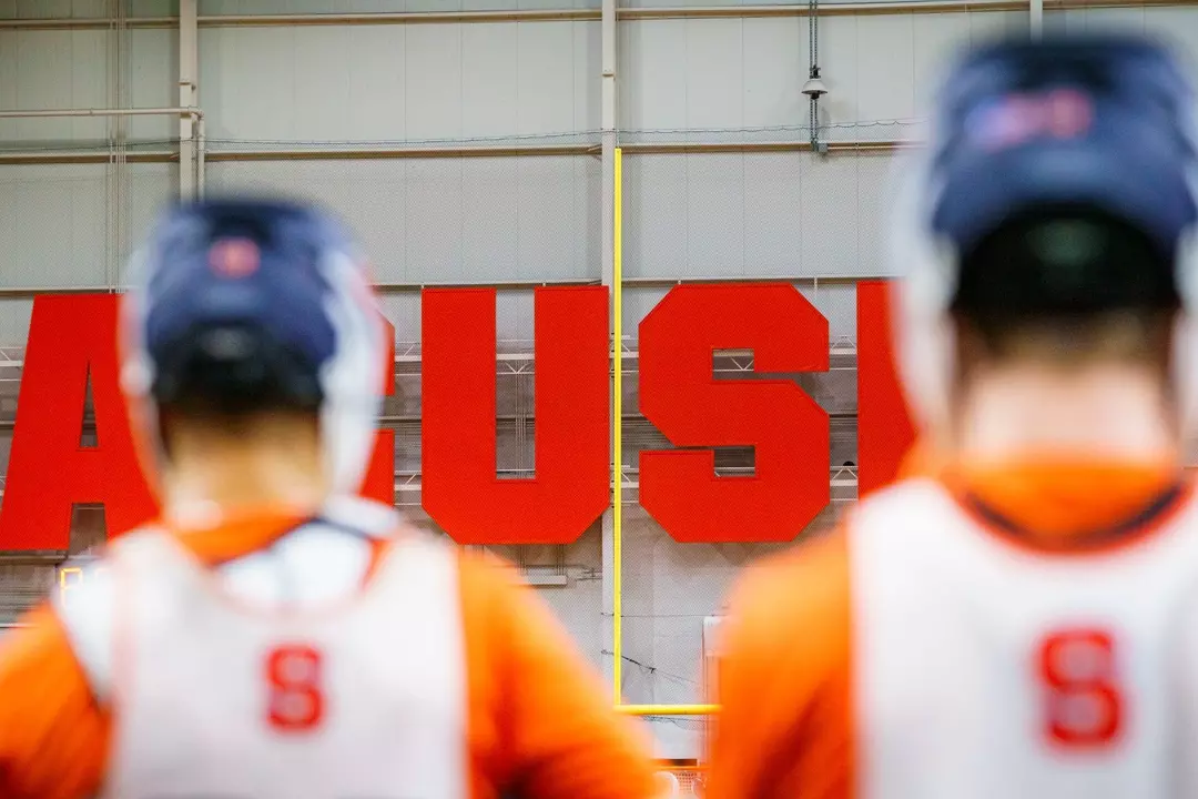 Syracuse signage at practice in Ensley