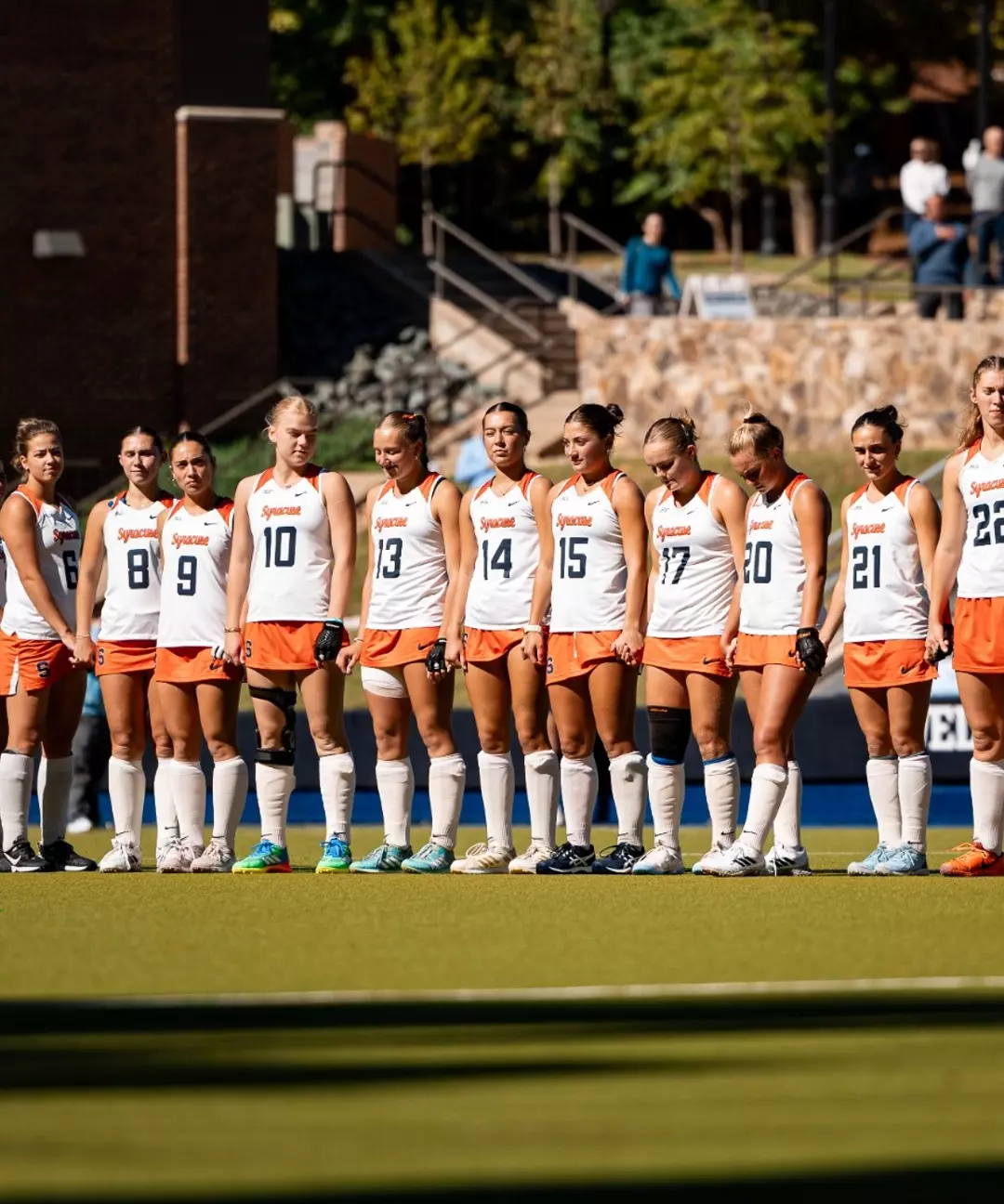 Syracuse Field Hockey on the field at UNC