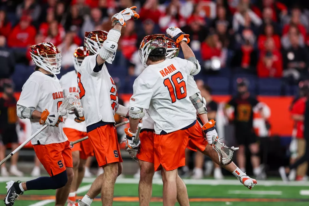 Syracuse men's lacrosse goal celebration vs Maryland