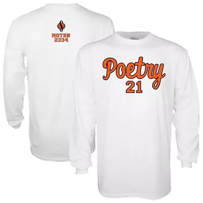 Unisex Blue 84 White Syracuse Orange Poetry In Moten Shooting Long Sleeve T-Shirt promo image
