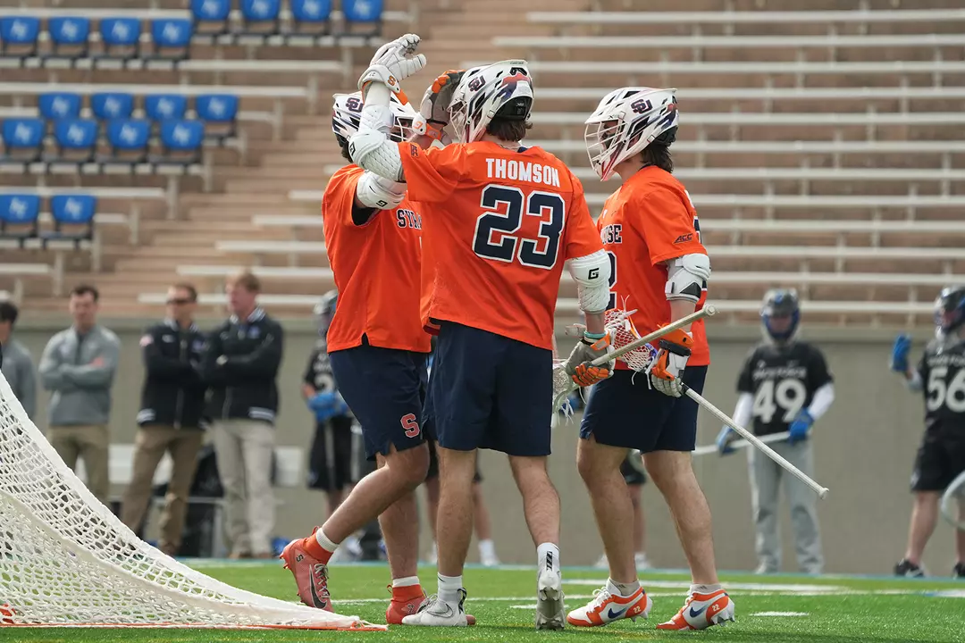 men's lacrosse celebration at Air Force
