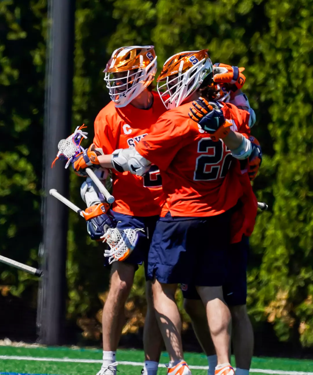 Men's Lacrosse Group Huddle at Notre Dame