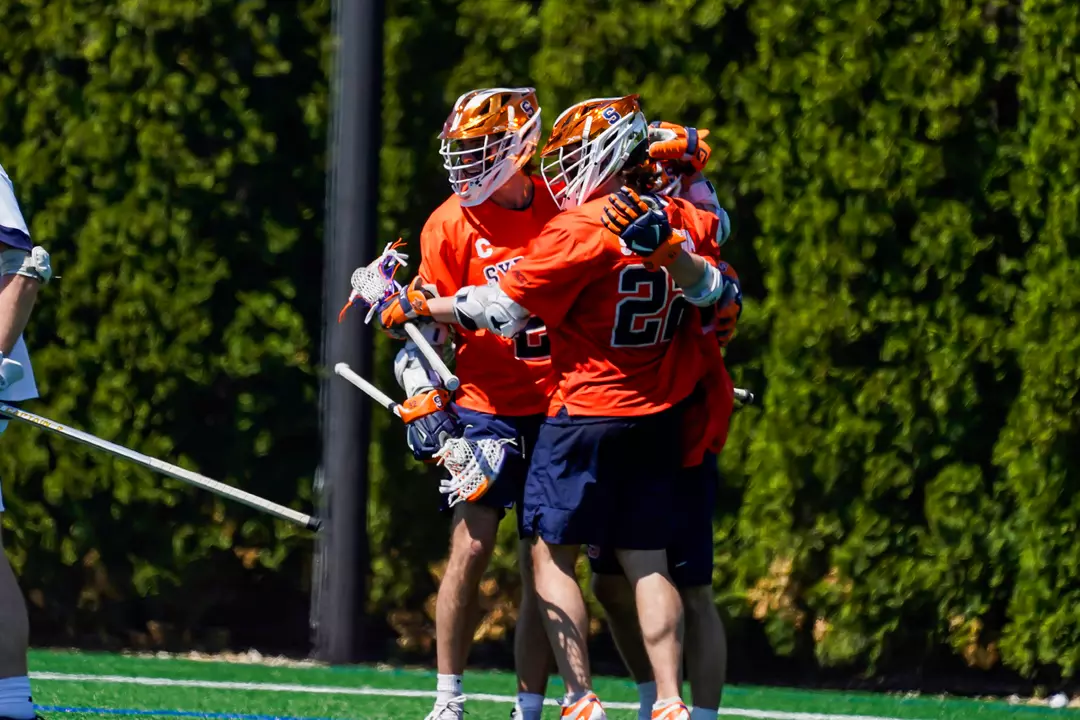 Men's Lacrosse Group Huddle at Notre Dame