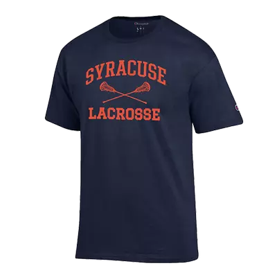 Men's Champion Navy Syracuse Orange Lacrosse Icon Powerblend T-Shirt promo image