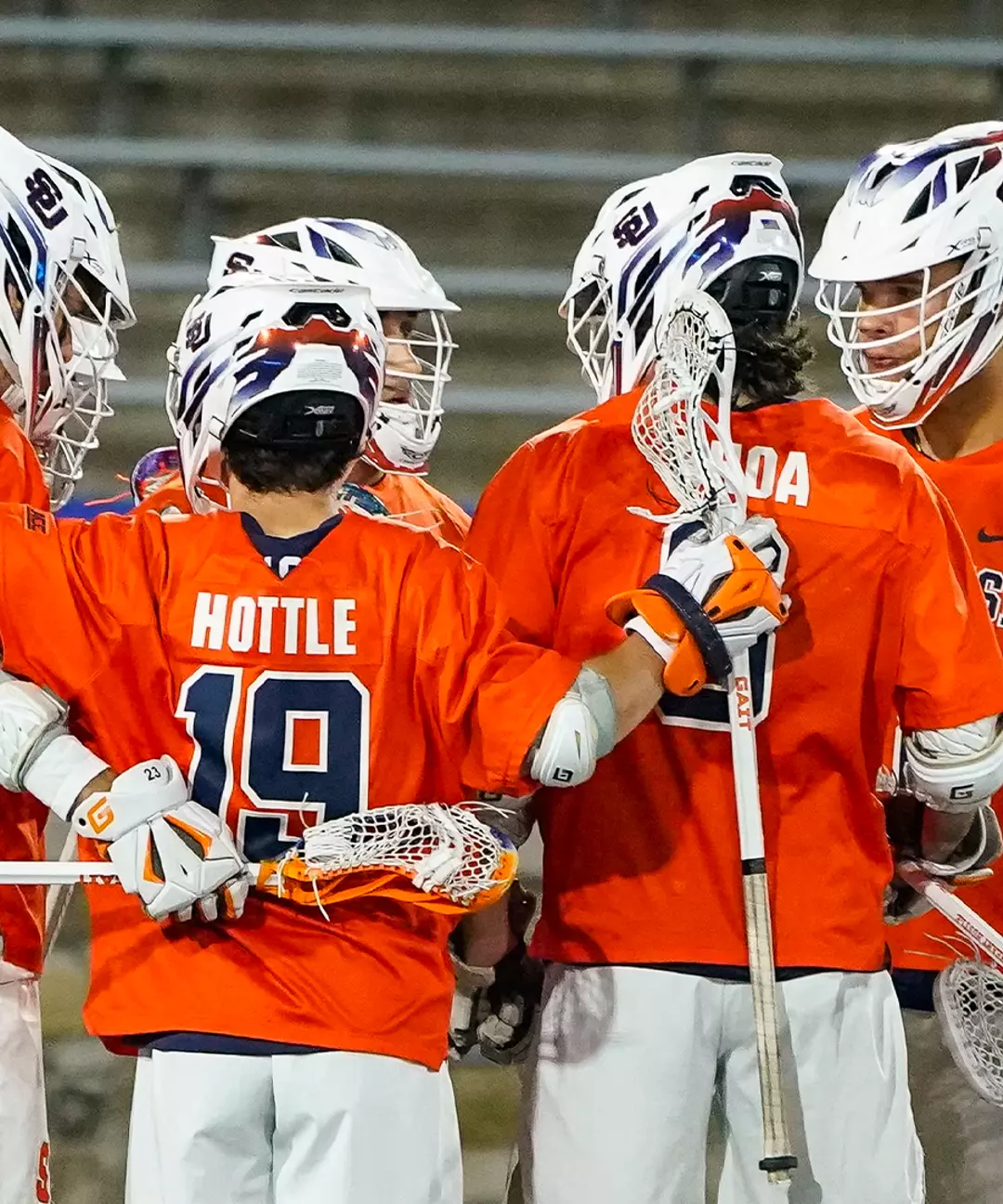 huddle vs UNC at ACCT